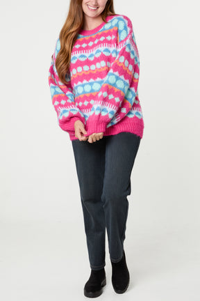 Geometric Fair Isle Knit Jumper
