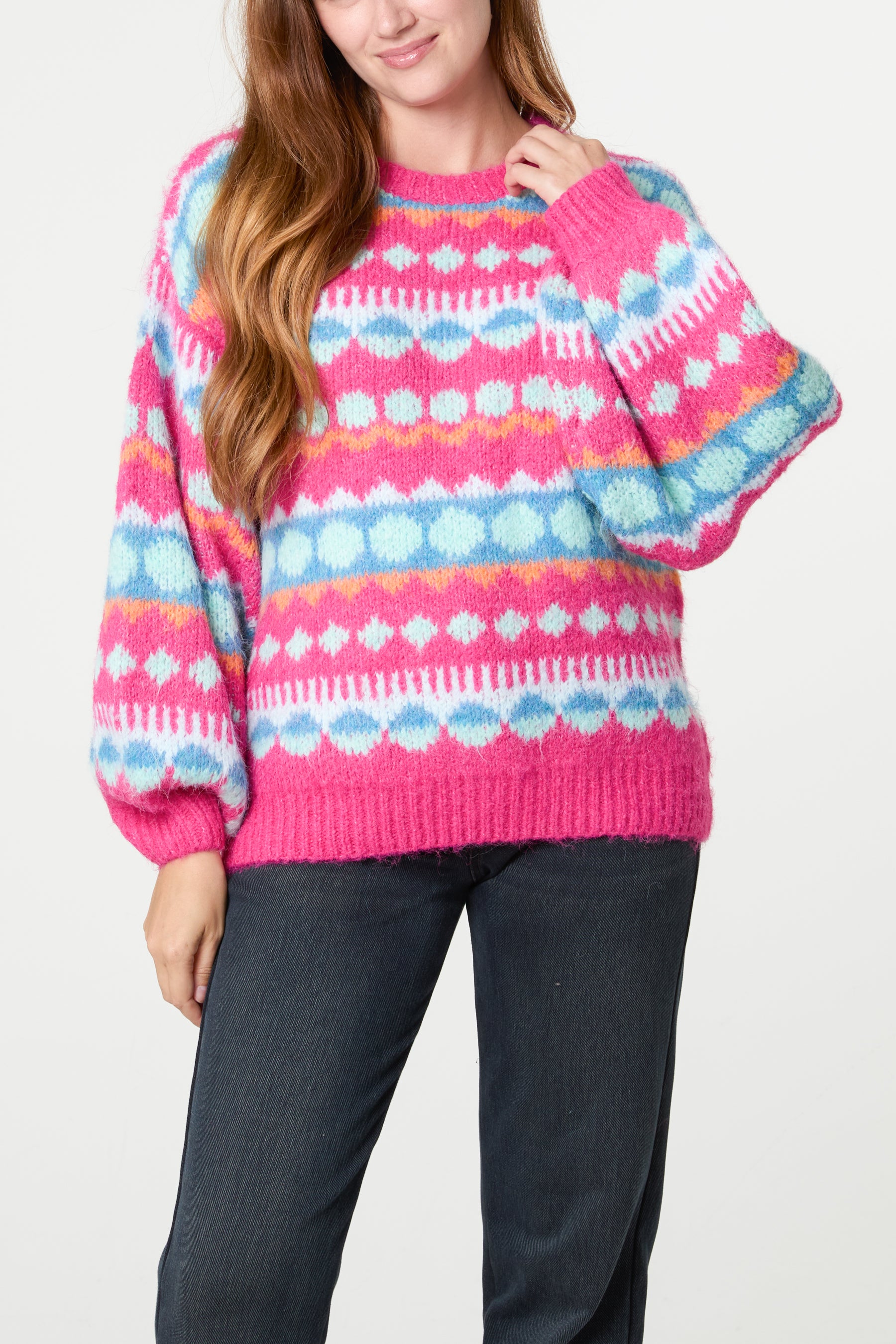 Geometric Fair Isle Knit Jumper