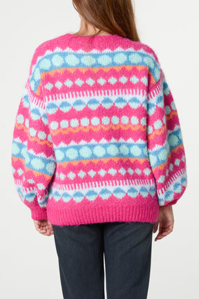Geometric Fair Isle Knit Jumper