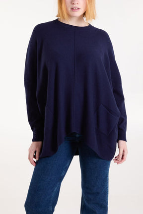 Round Neck Pocket Seam Jumper