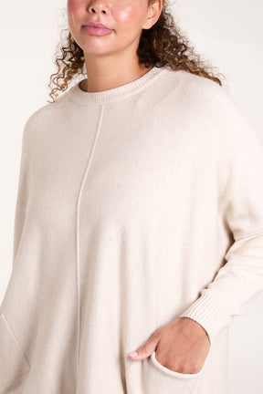 Round Neck Pocket Seam Jumper