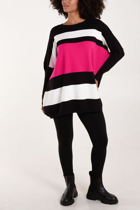 Multi Stripe Colour Block Jumper