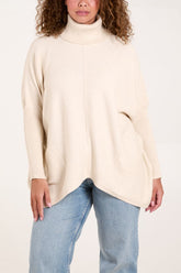 Roll Neck Pocket Asymmetric Jumper