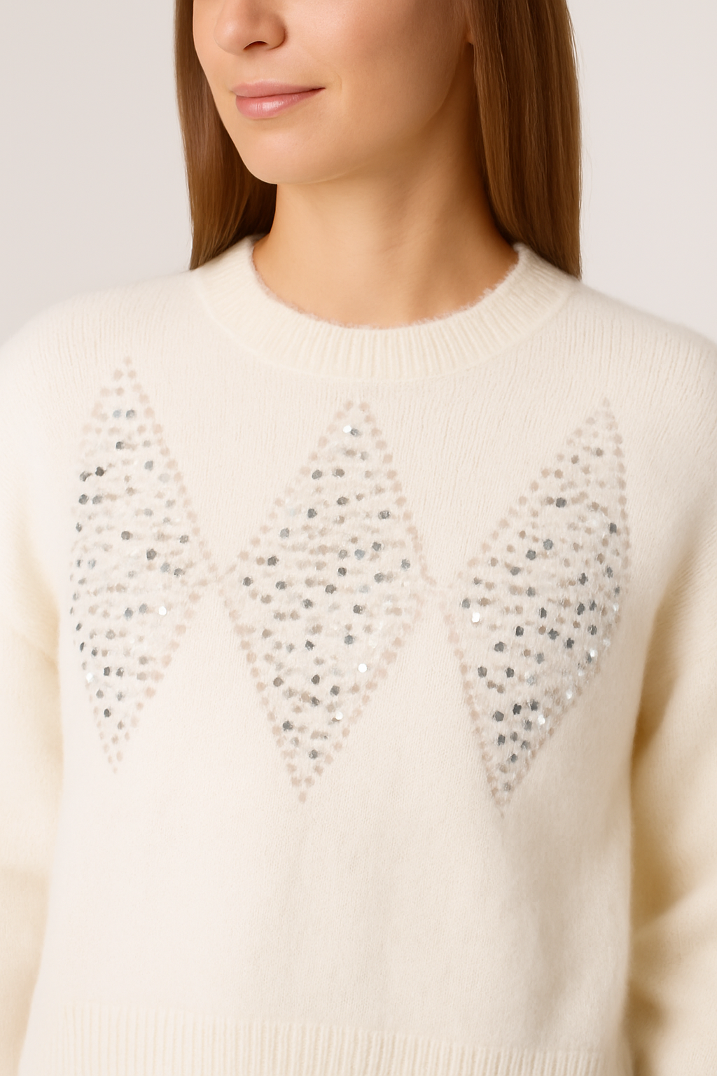 Sequin Diamond Knit Jumper