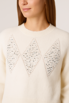 Sequin Diamond Knit Jumper