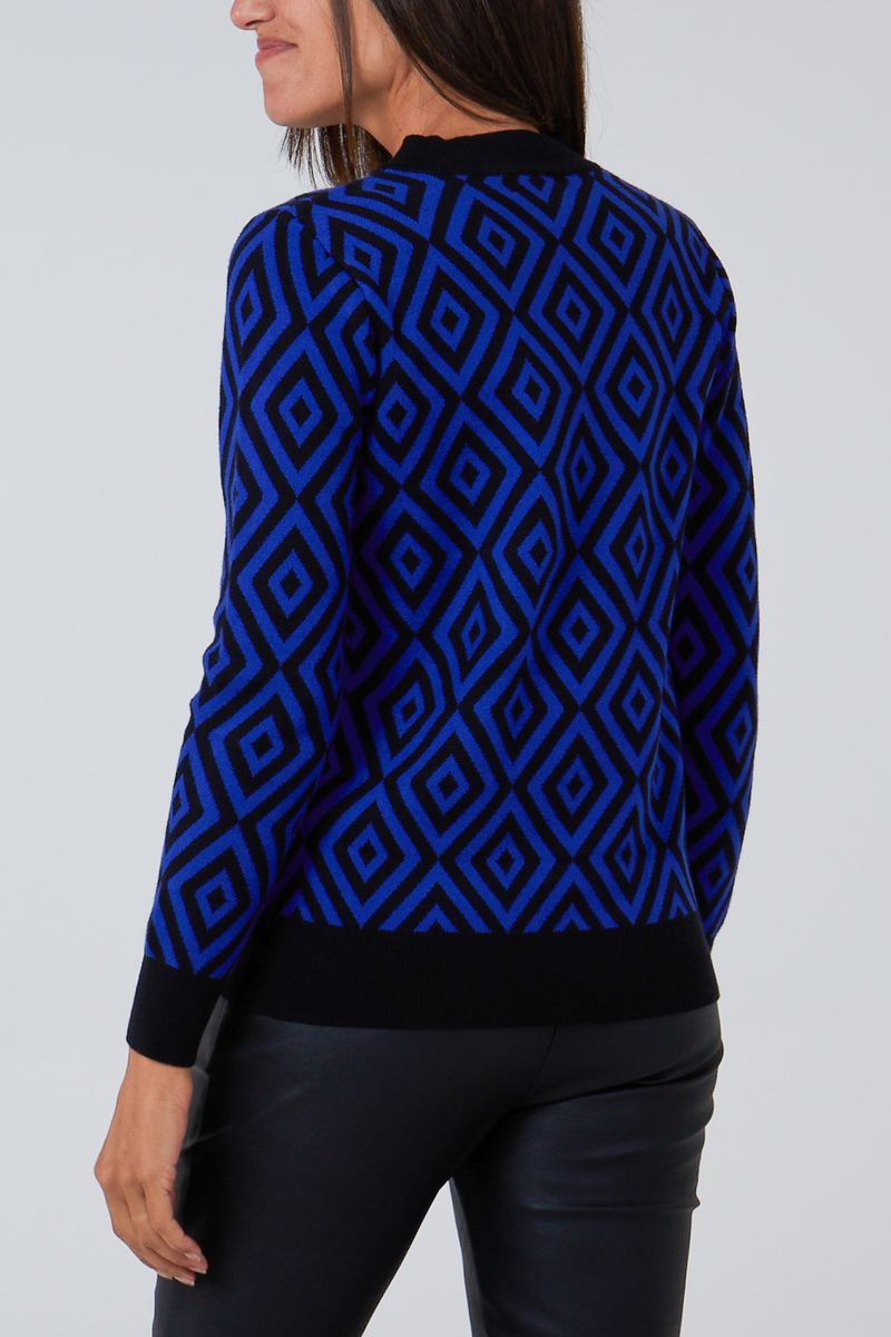 Geometric Diamond Jacquard Jumper