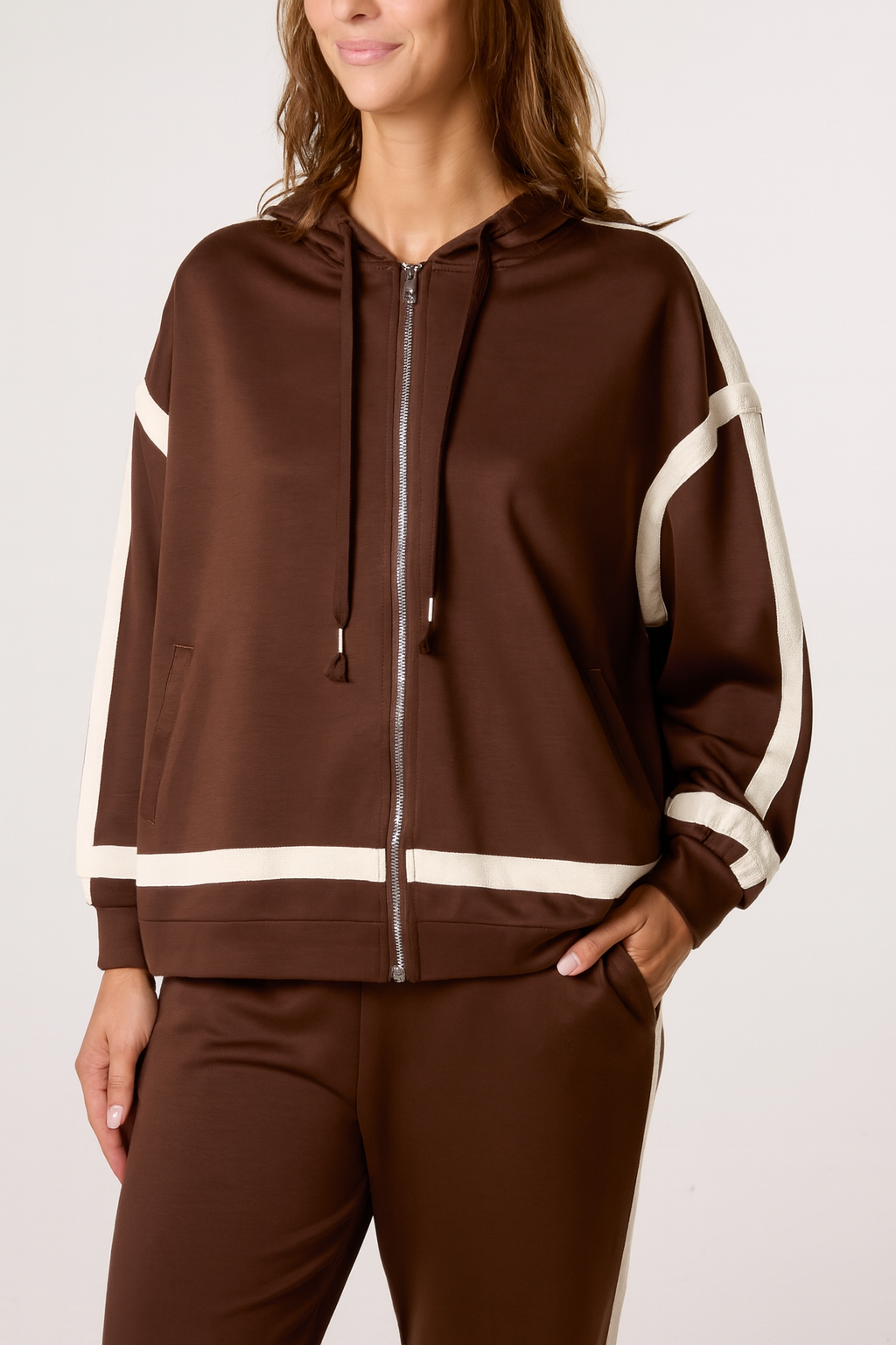 Contrast Stripe Hoodie & Jogger Set
