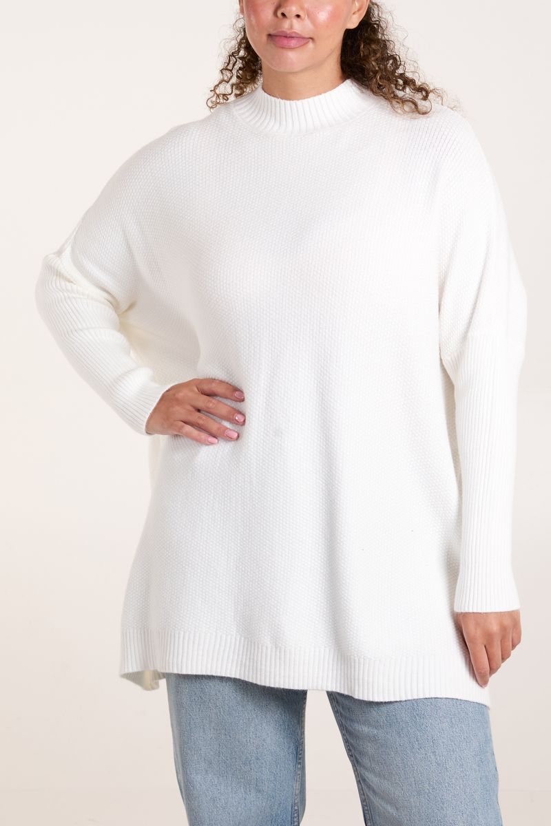 Stand Neck Multi Knit Jumper