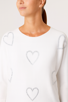 Sequin Heart Fine Knit Jumper