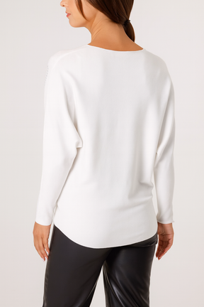 Sequin Heart Fine Knit Jumper