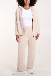 Zip Up Cosy Cardigan & Trouser Set