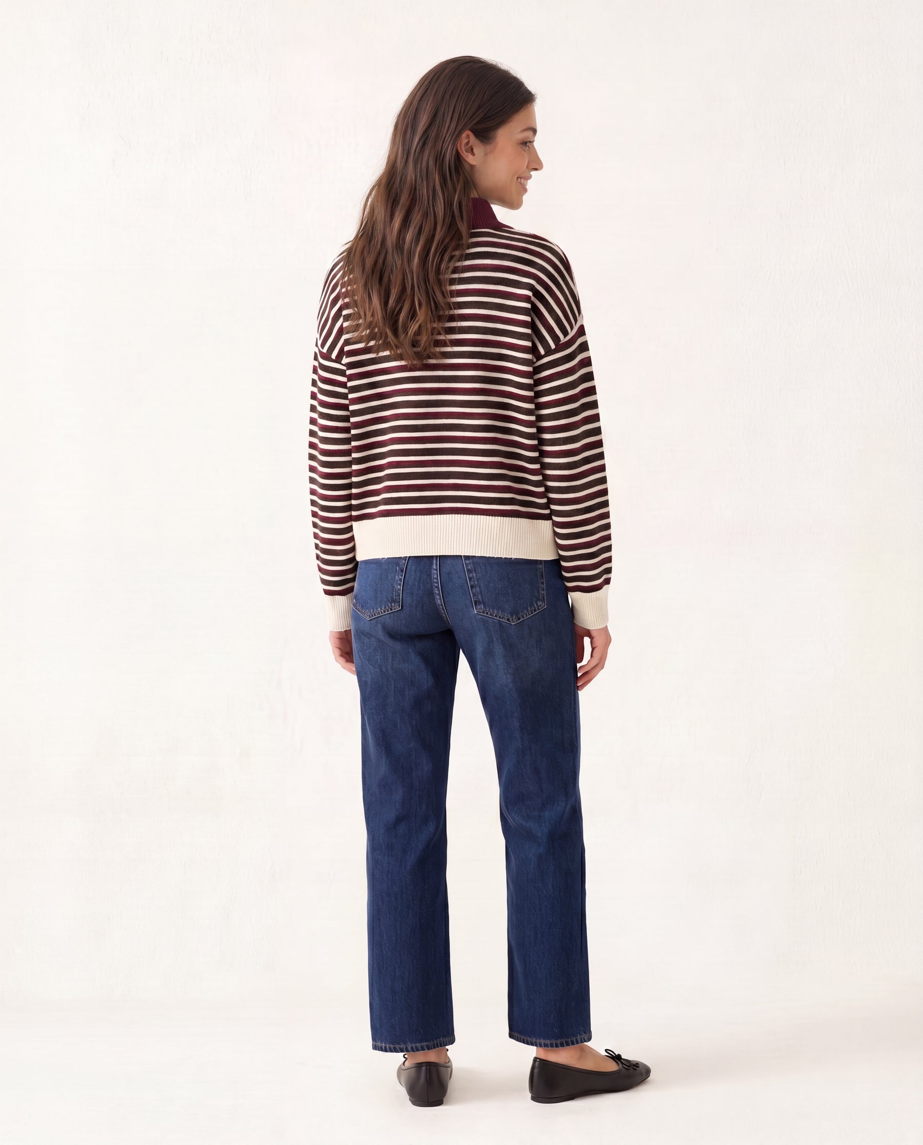 Stripe Knit Polo Jumper