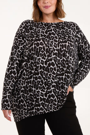 Curve Leopard Tie Back Cut & Sew Top