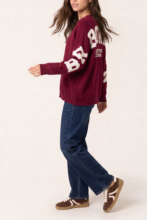 Brooklyn Slogan Knit Jumper