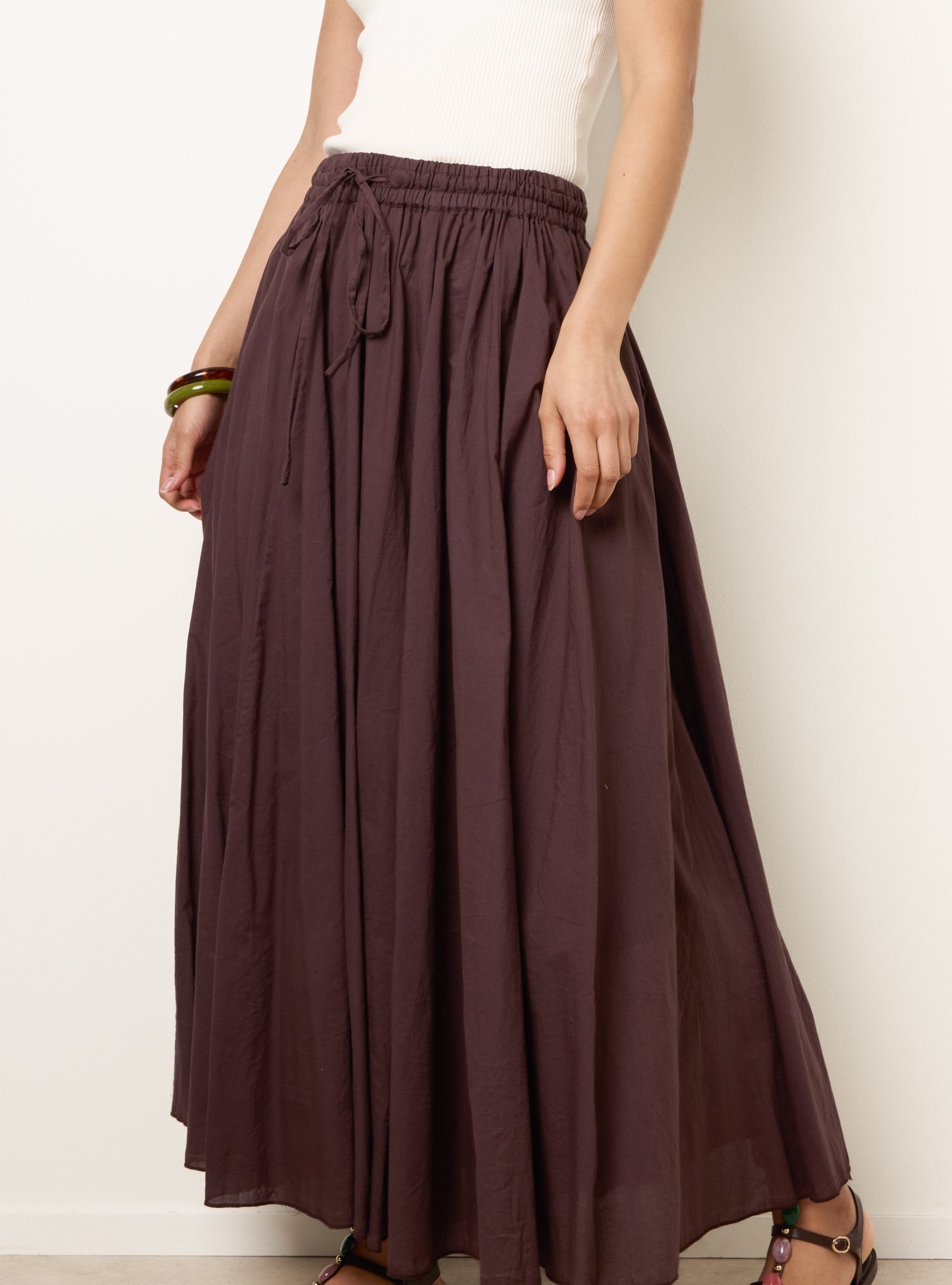 Gathered Panel Maxi Skirt