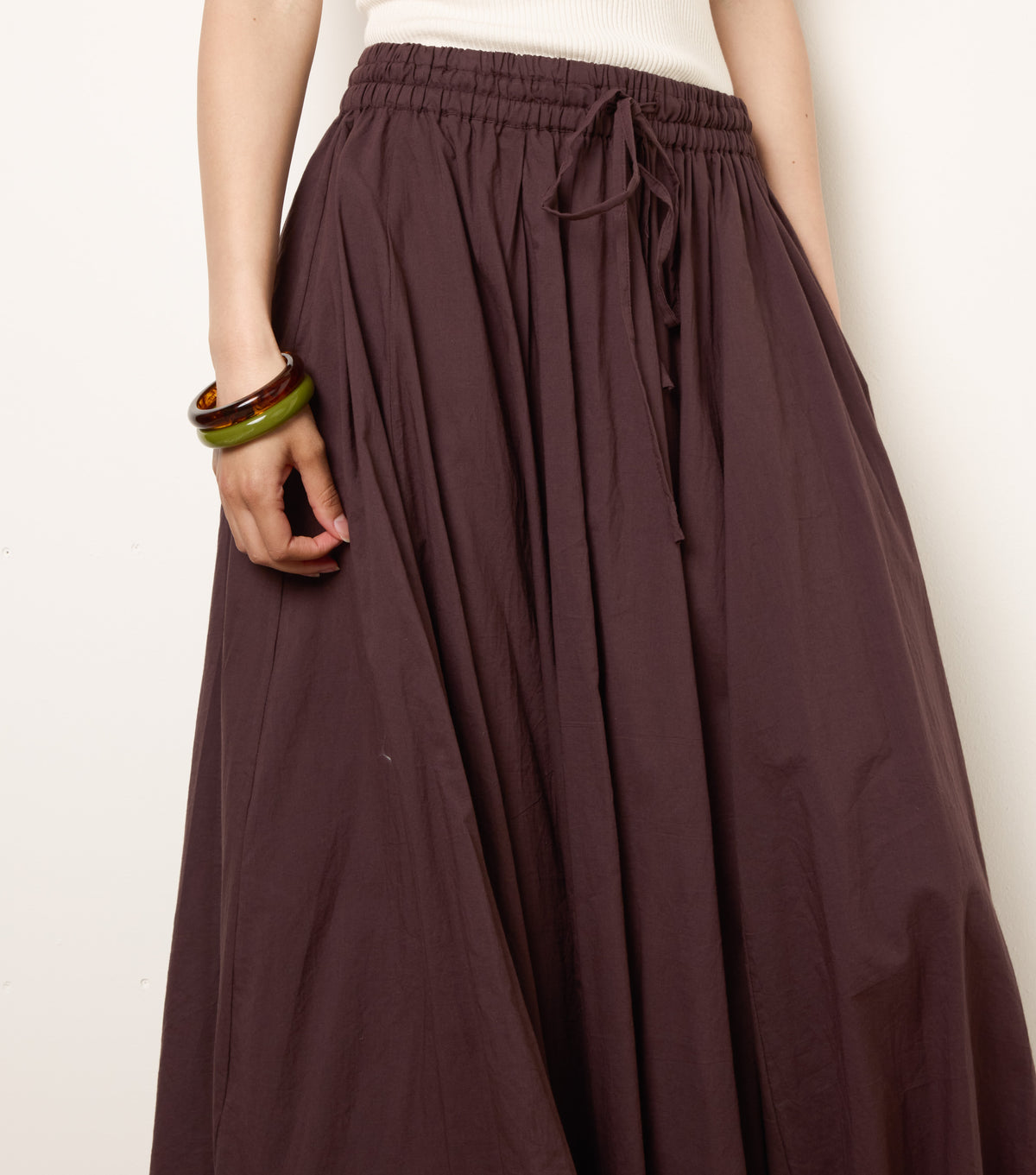 Gathered Panel Maxi Skirt