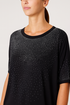 Diamante Embellished Round Neck Top