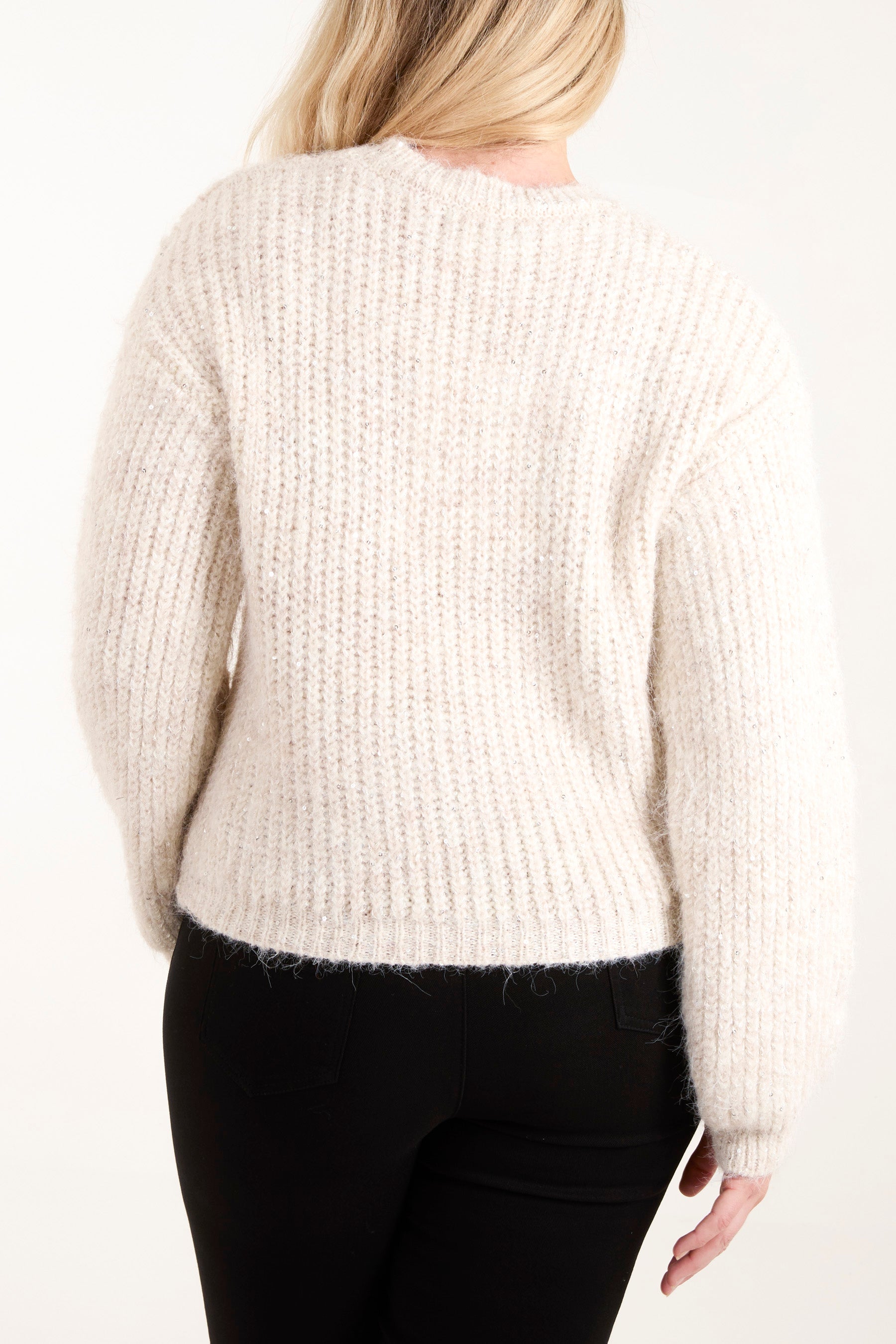 Fluffy Sequin Knit Jumper