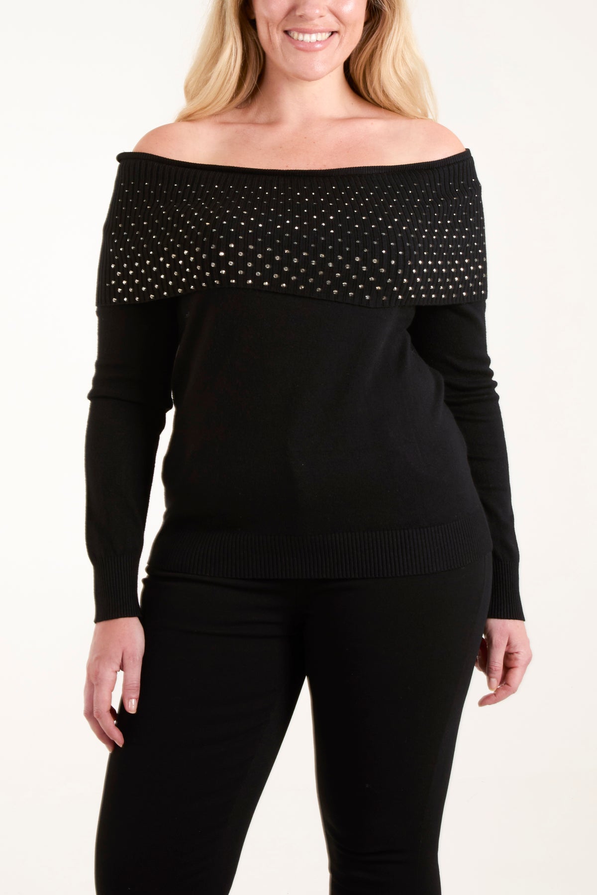 Diamante Bardot Jumper