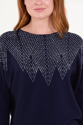 Zig Zag Embellished Jumper