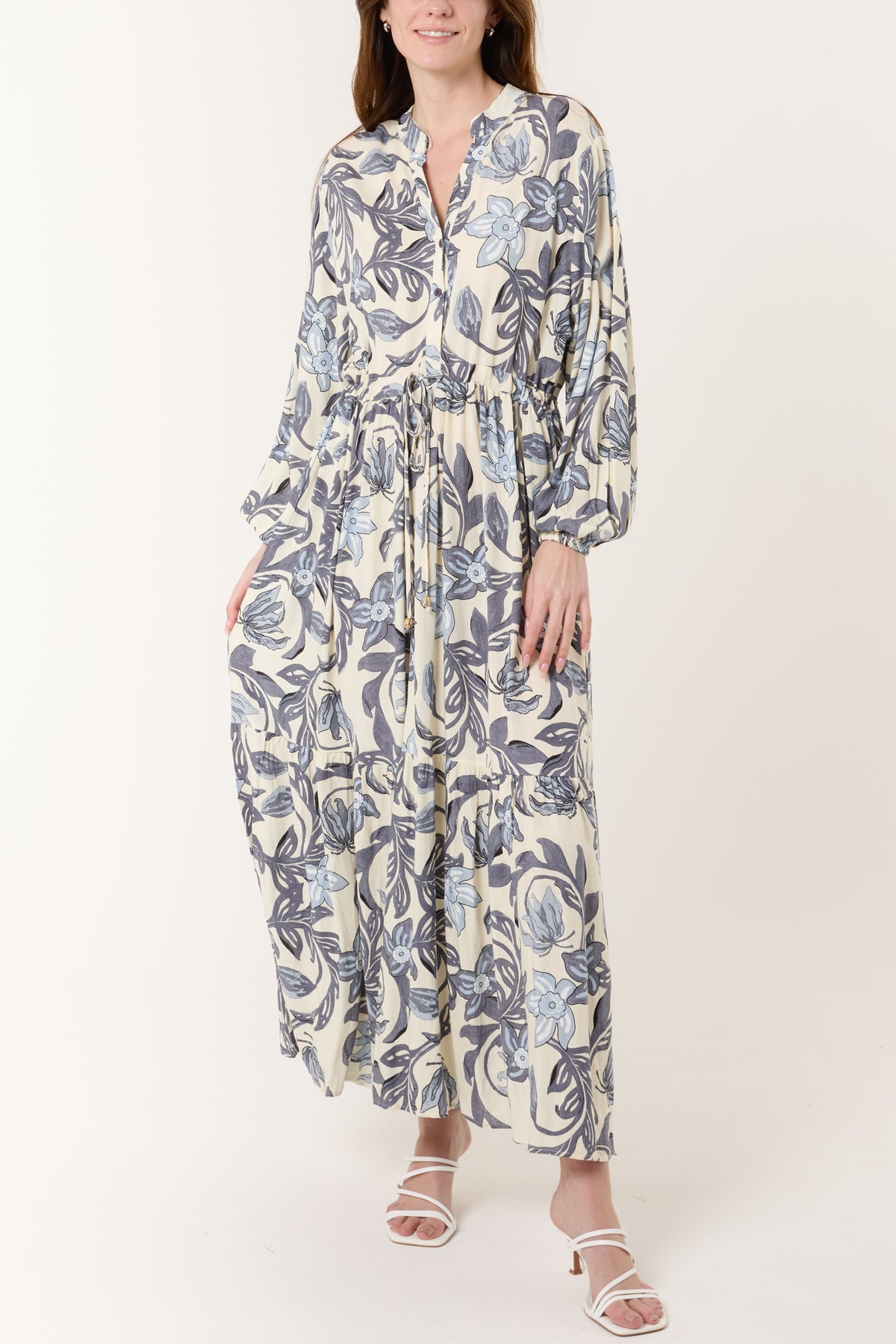 Chintz Floral Tied Waist Maxi Dress