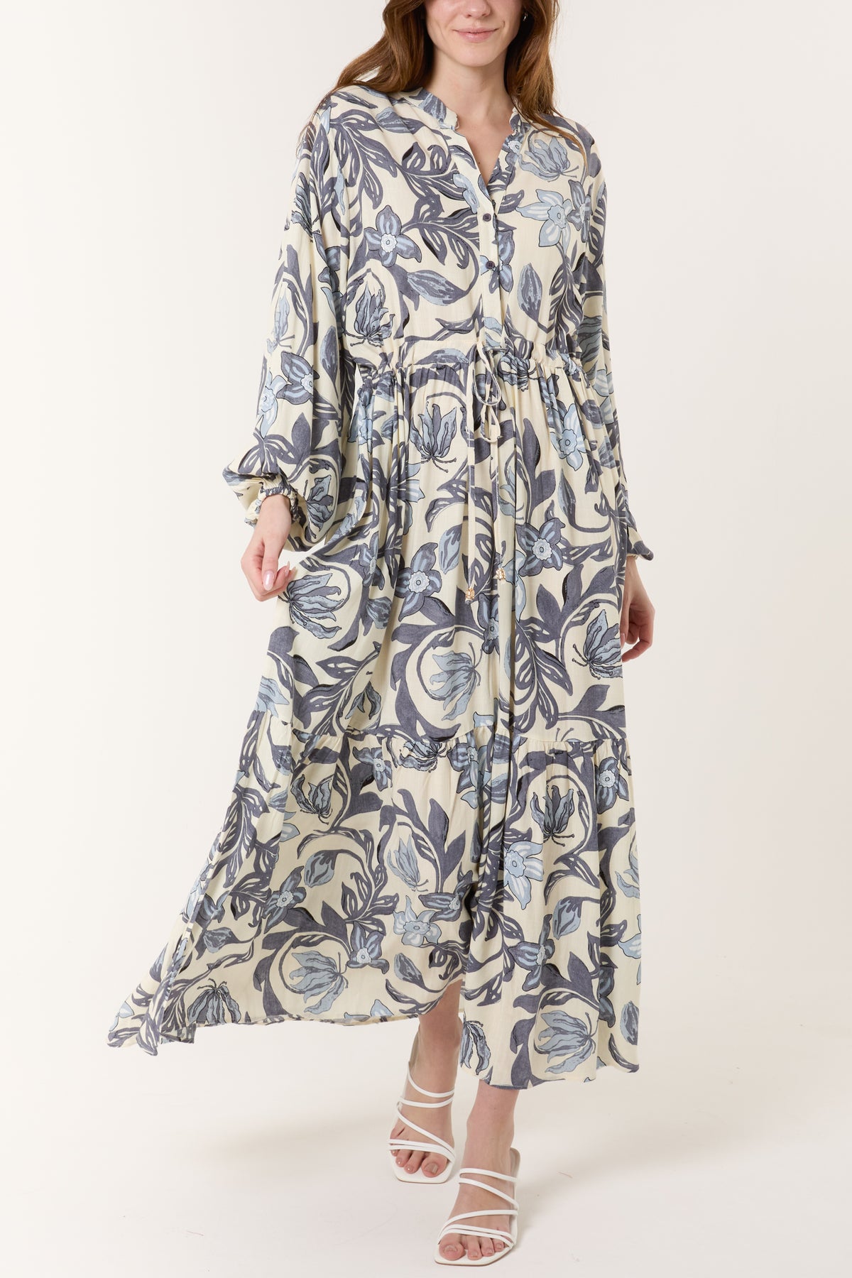 Chintz Floral Tied Waist Maxi Dress