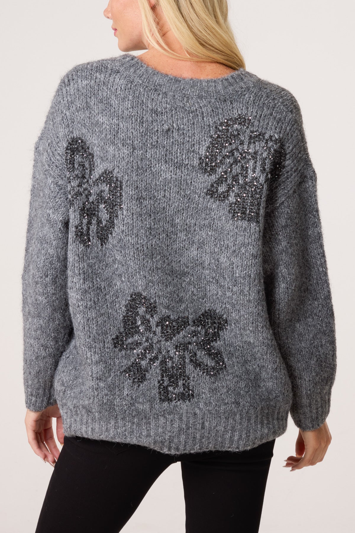 Sparkly Bow Knitted Jumper