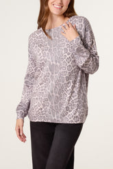 Leopard Embellished Knit Jumper