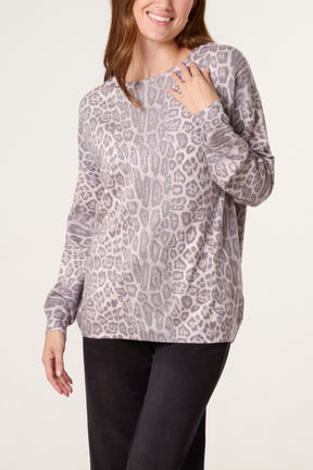 Leopard Embellished Knit Jumper