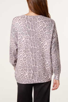 Leopard Embellished Knit Jumper