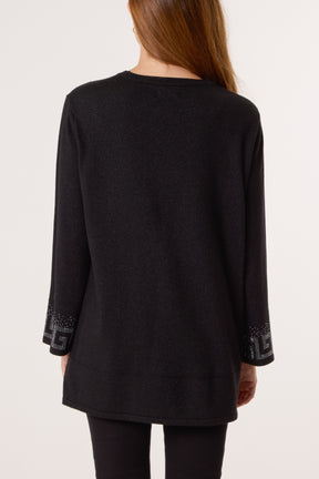Embellished Border Knit Jumper