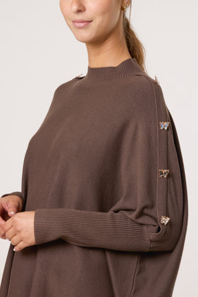 Butterfly Sleeve Ribbed Batwing Jumper