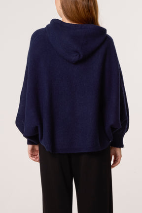 Puff Sleeve Boxy Knit Hoodie