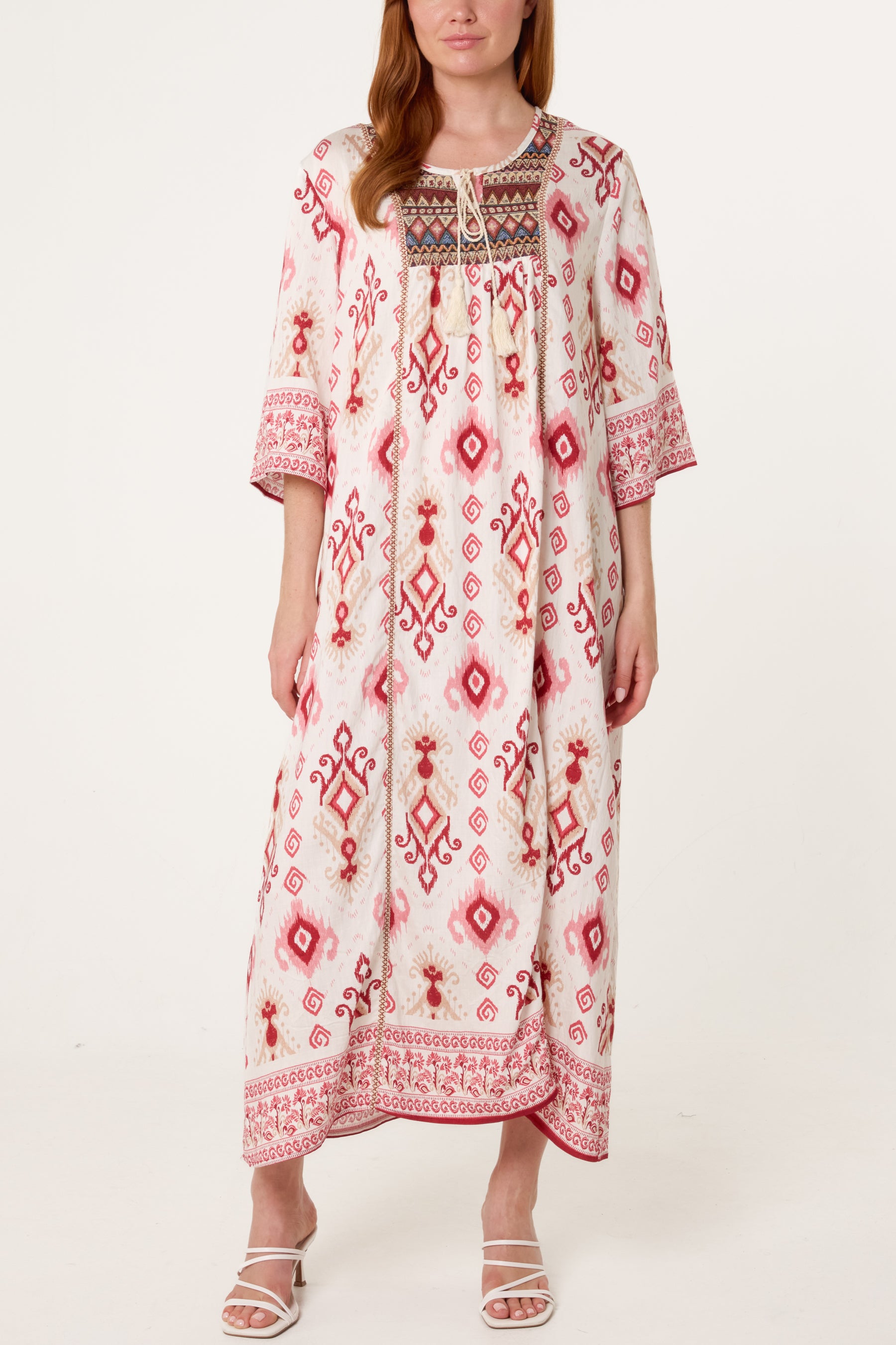 Aztec Damask Print Tunic Dress