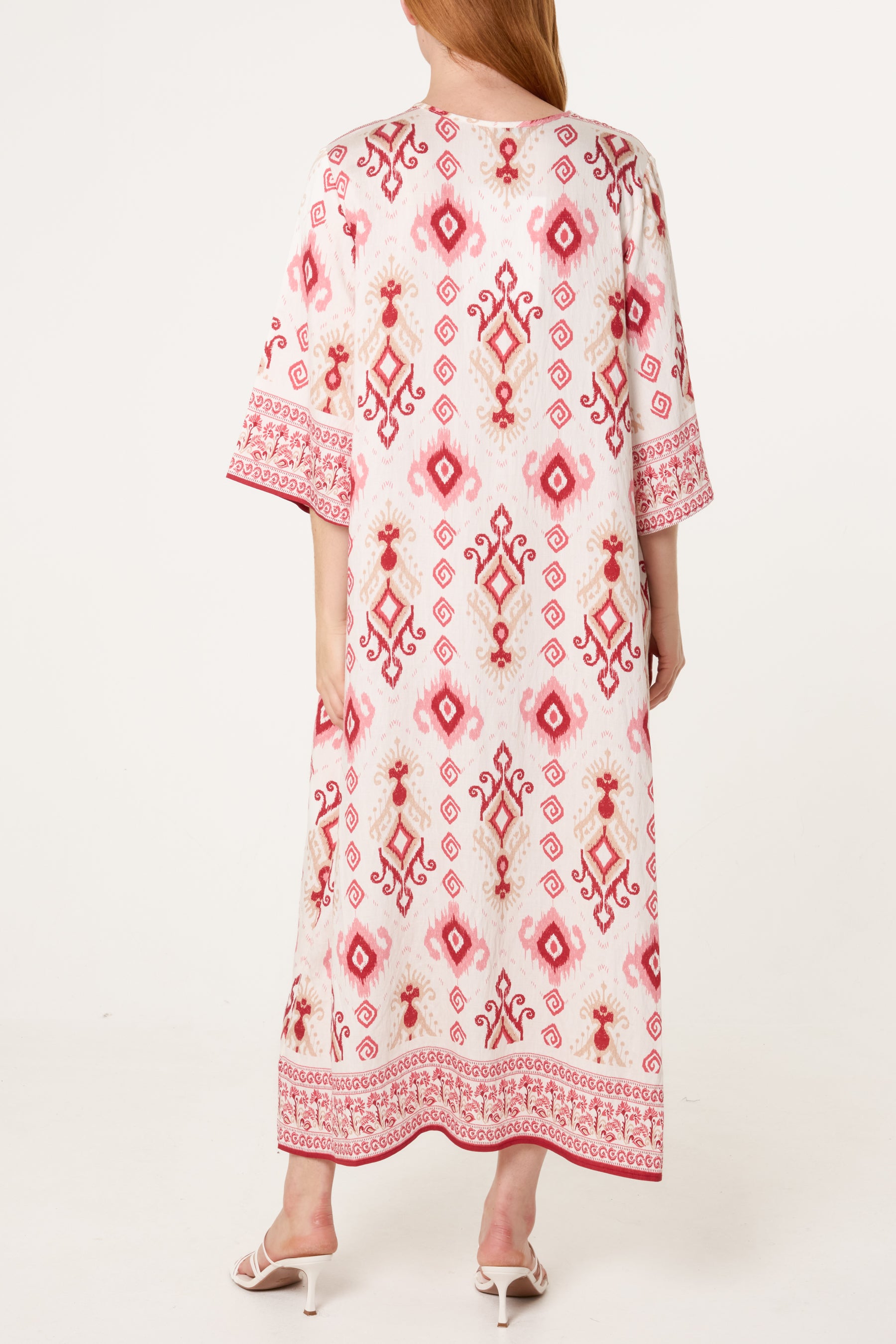 Aztec Damask Print Tunic Dress