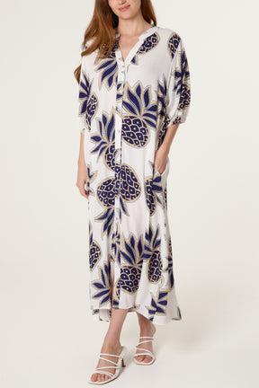 Pineapple Button Through Relaxed Dress
