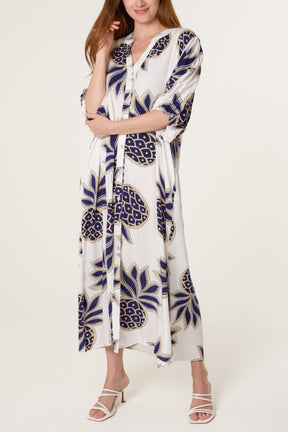 Pineapple Button Through Relaxed Dress