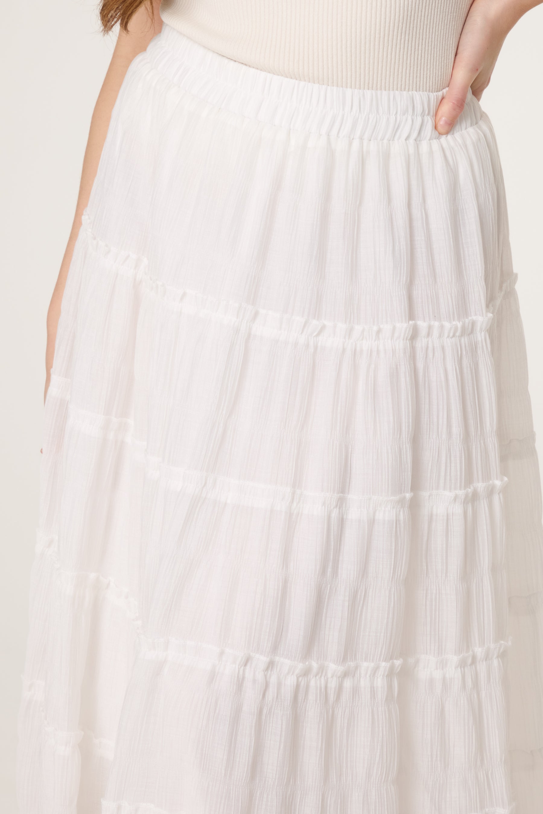 Tiered Viscose Maxi Skirt