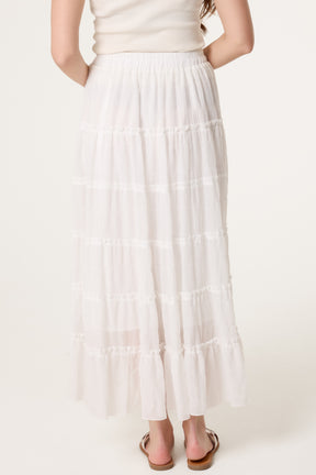 Tiered Viscose Maxi Skirt