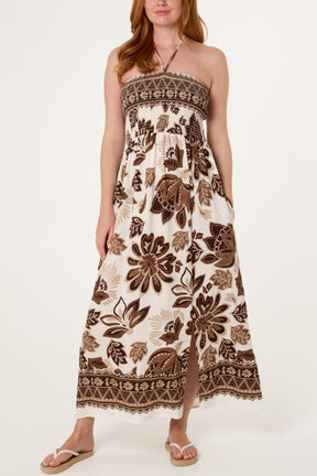 Bandeau Border Floral Dress