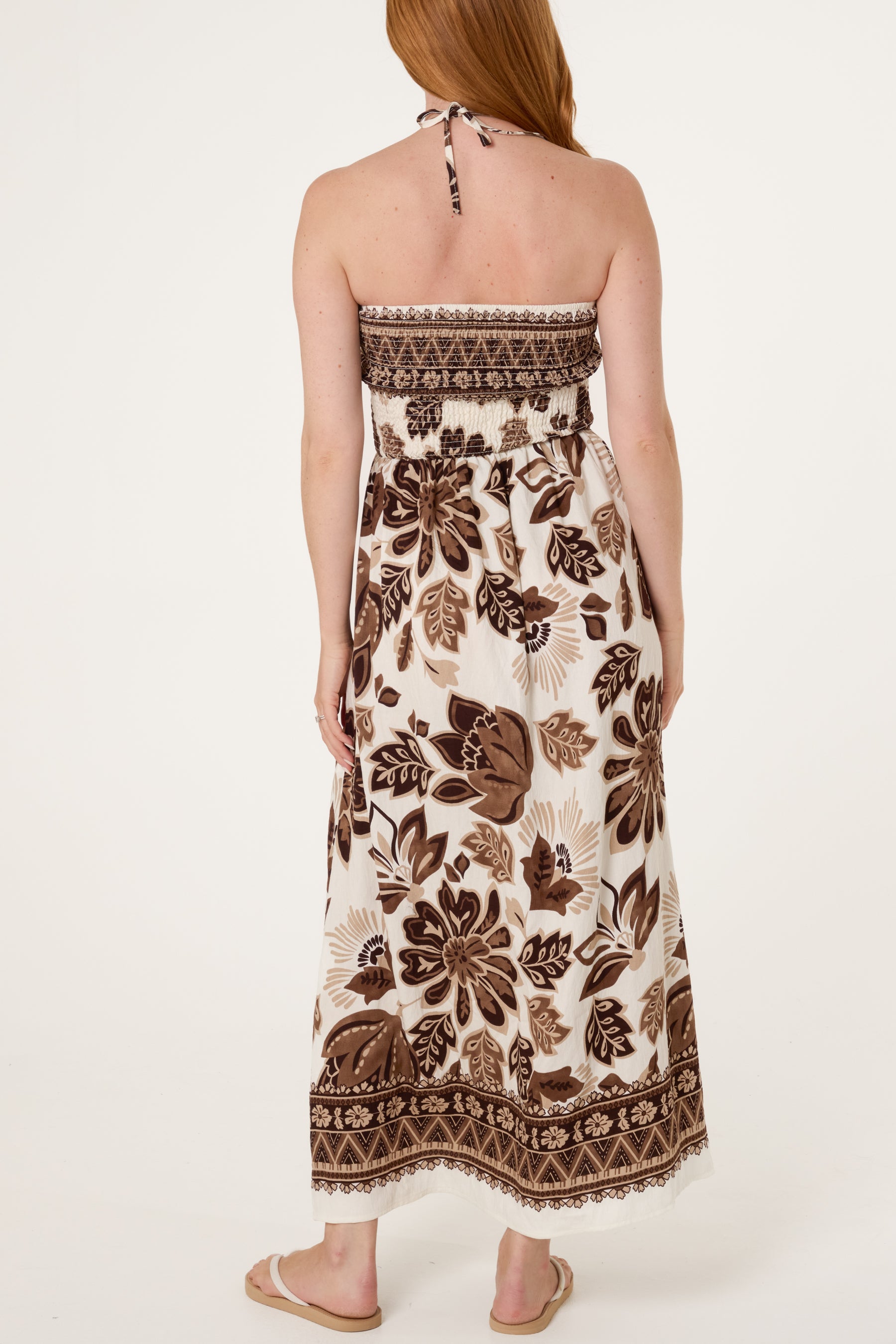 Bandeau Border Floral Dress