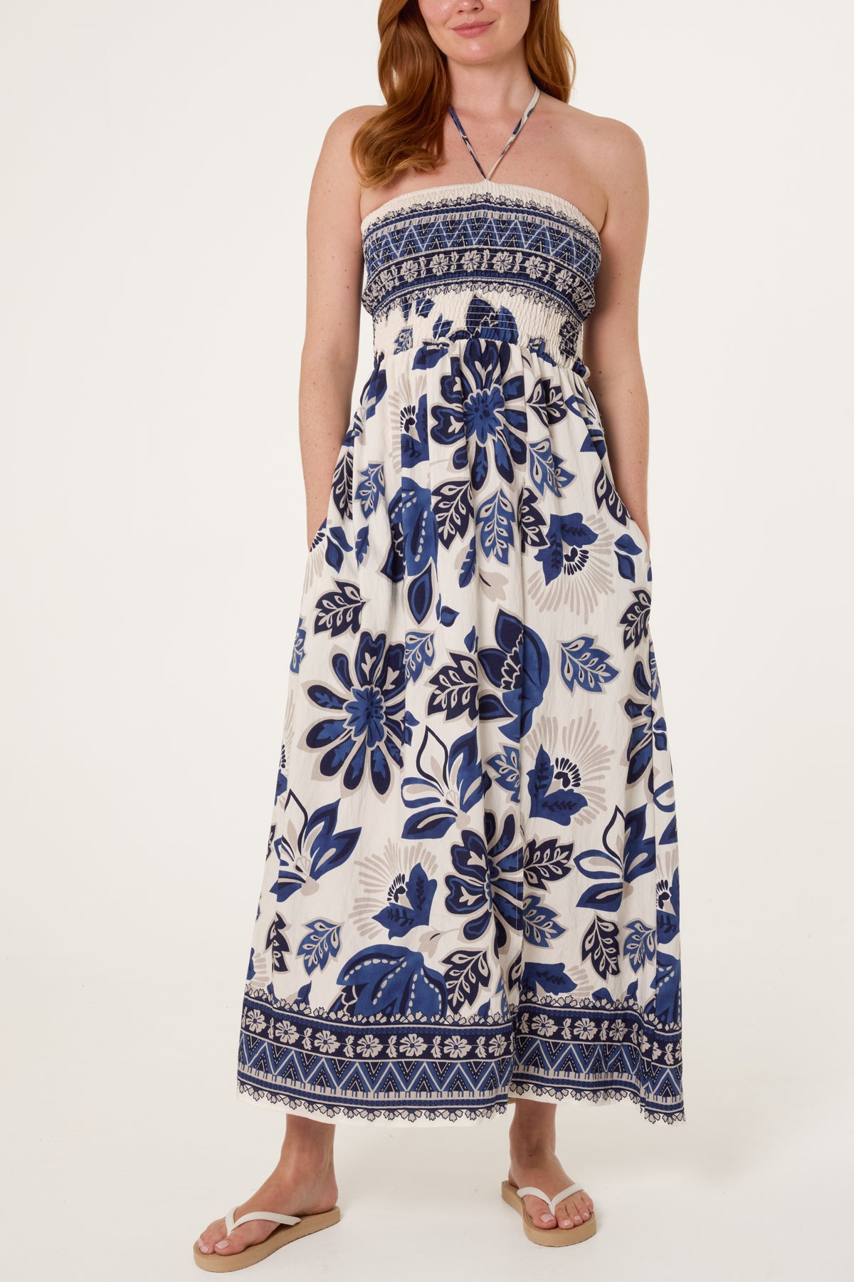 Bandeau Border Floral Dress