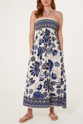 Bandeau Border Floral Dress