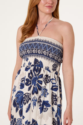 Bandeau Border Floral Dress