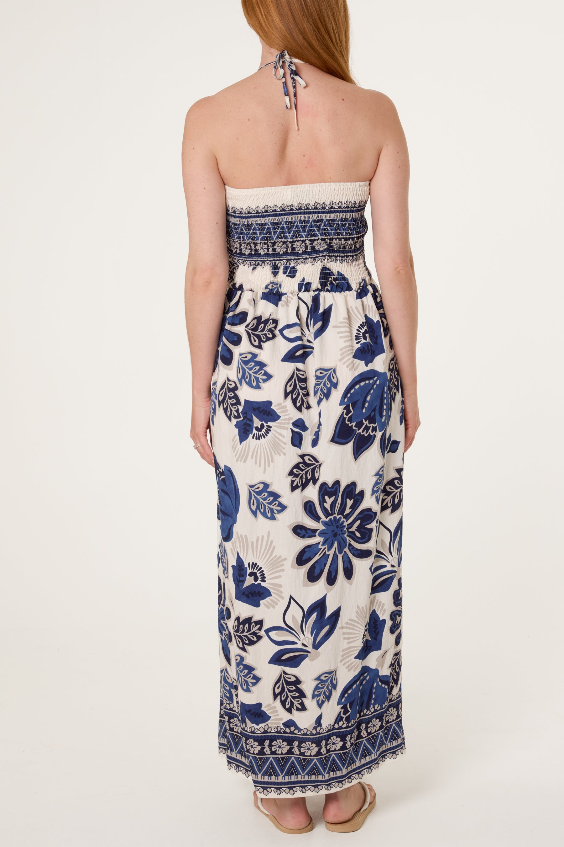 Bandeau Border Floral Dress