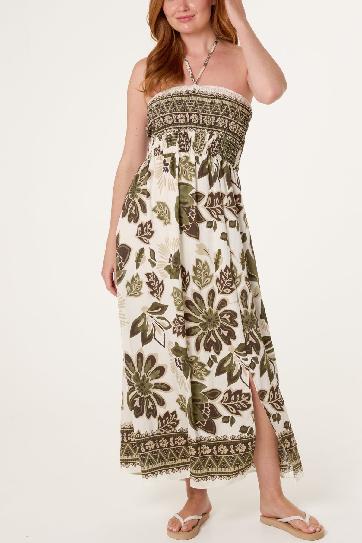 Bandeau Border Floral Dress