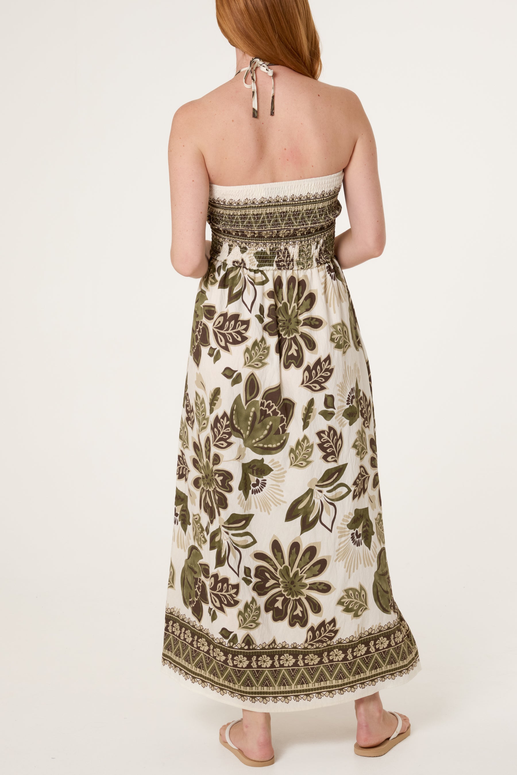 Bandeau Border Floral Dress