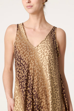 Ombre Animal Print Sleeveless Maxi Dress