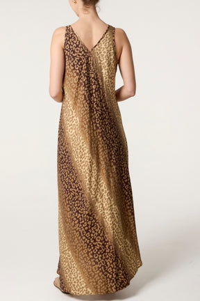 Ombre Animal Print Sleeveless Maxi Dress