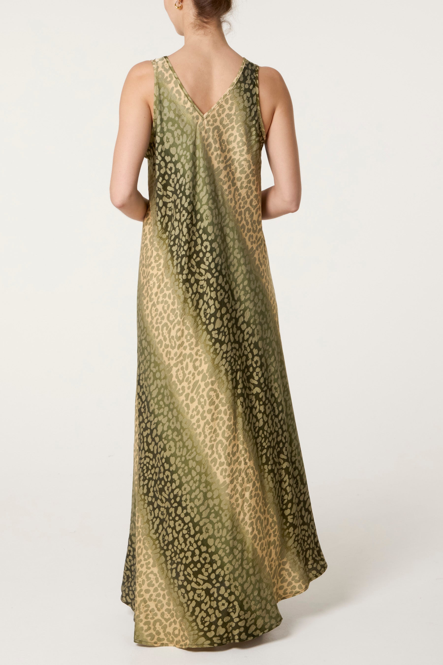 Ombre Animal Print Sleeveless Maxi Dress